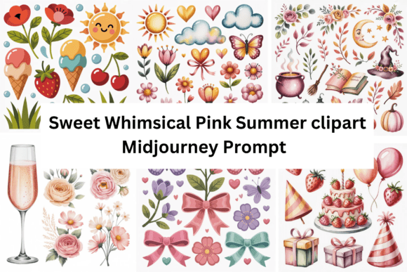Download Sweet Whimsical Pink Summer Clipart - Summer Collection