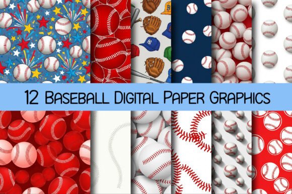 Download Baseball Digital Paper Graphics - Graphic Collection