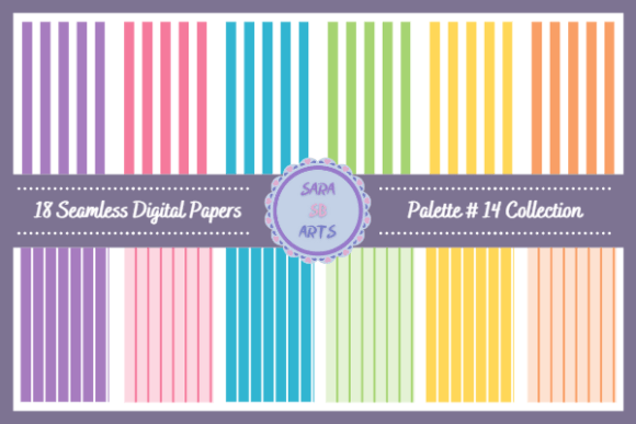 Download Seamless Rainbow Stripes Digital Paper - Stripes Collection
