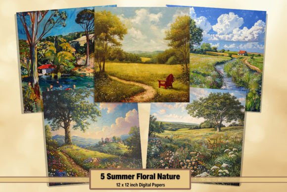 Download Summer Nature Scene Digital Paper Pack 6 - Summer Collection