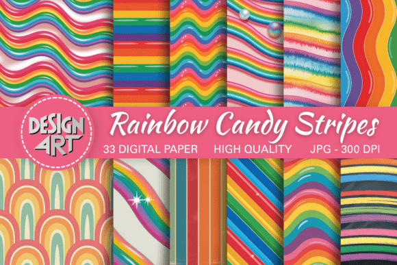 Download Rainbow Candy Stripes Pattern - Stripes Collection