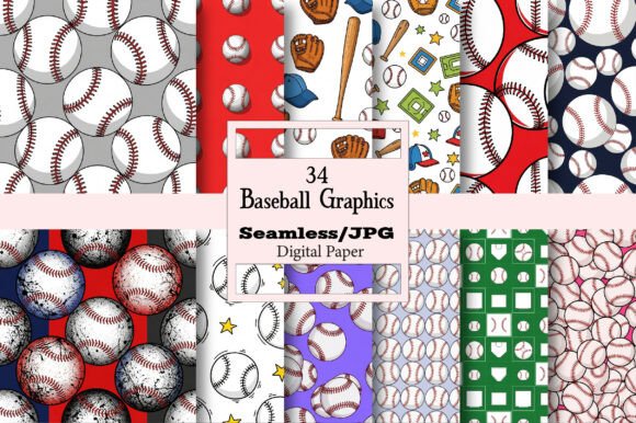Download Baseball Digital Paper Graphics - Graphic Collection