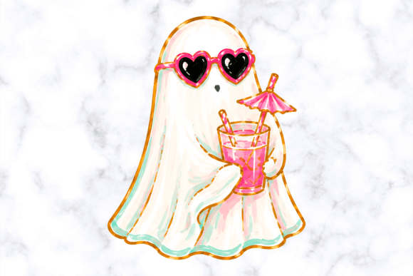 Download Pink Summer Ghost Cocktail Clipart - Summer Collection