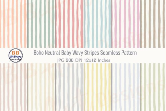 Download Boho Baby Wavy Stripes Pattern Paper JPG - Stripes Collection